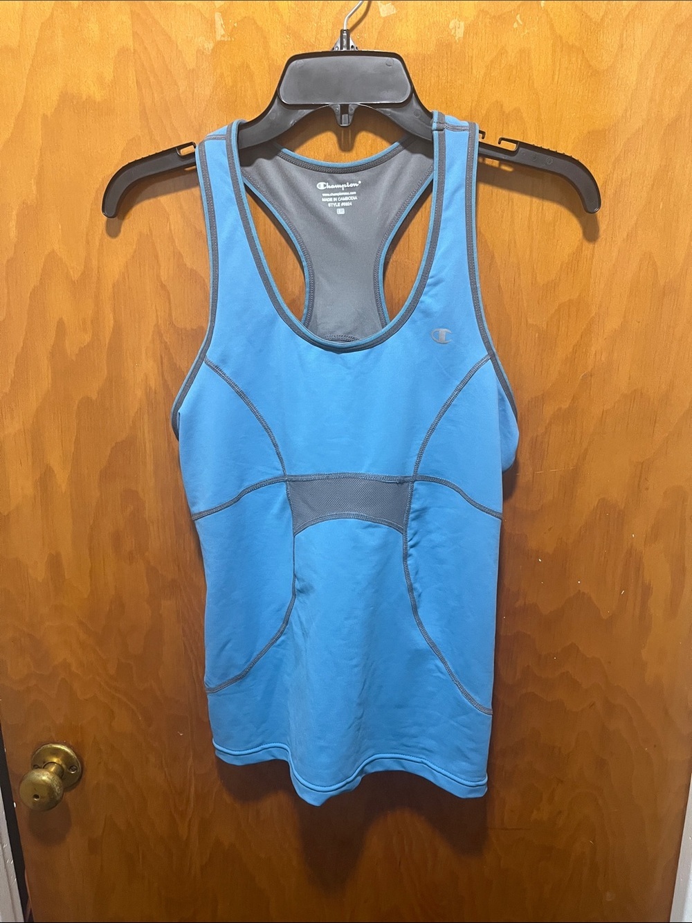Champion Blue Racerback Tank with Grey Trim